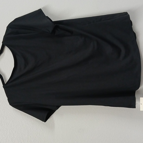 Halara Square Neck Short Sleeve Casual Top Black Lg - Picture 4 of 6